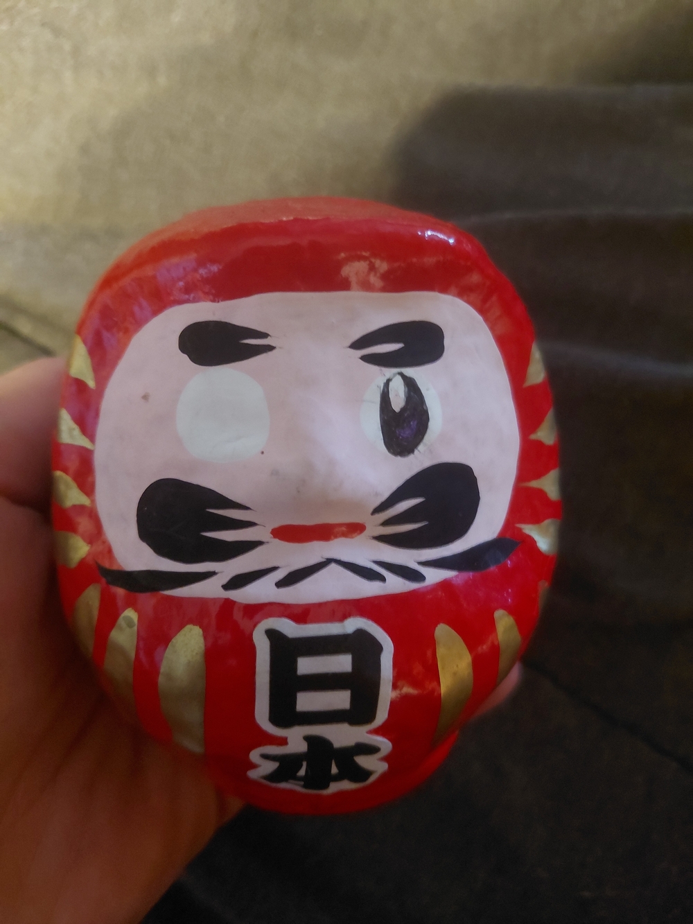 Traditional Red Daruma Doll Japanese Lucky Charm